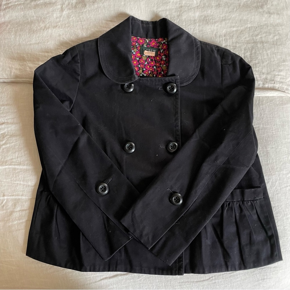 Vintage J.Crew cotton swing jacket black size 2 EUC